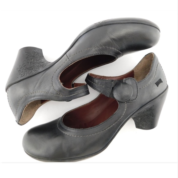 CAMPER Black Mary Jane Floral Detail Heel Pumps 39 - Picture 5 of 8